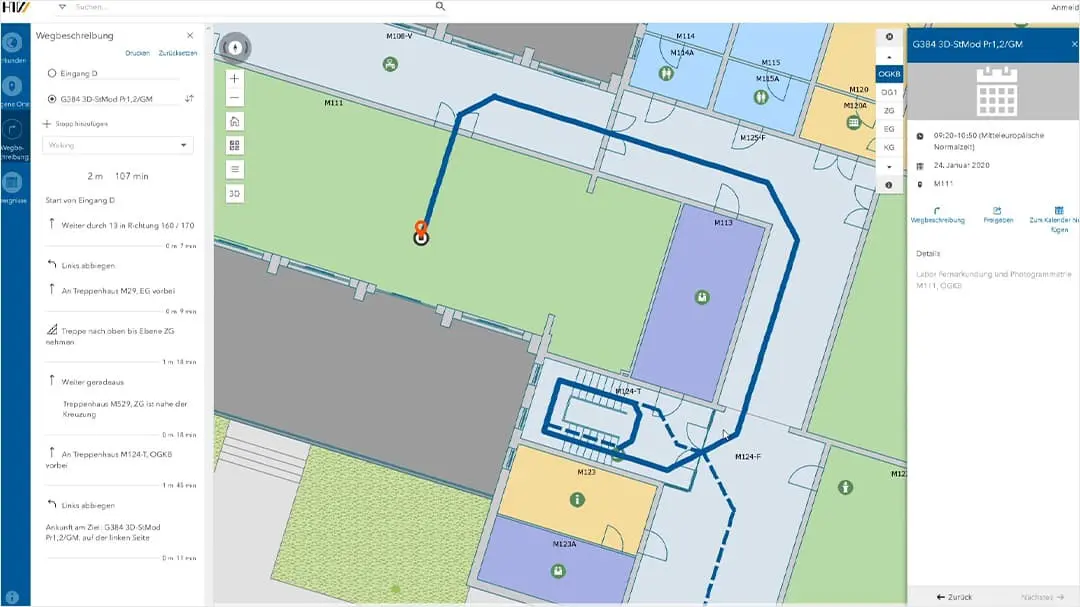 Mejor orientación en el campus con mapas de interiores - TELEMATICA S.A
