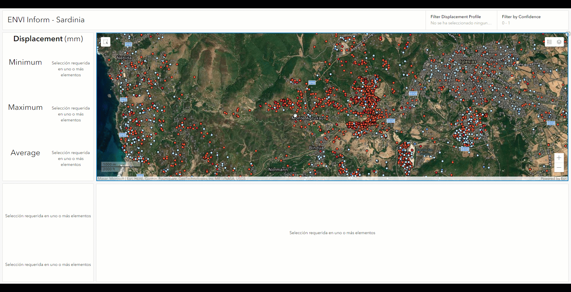 Novedades del portafolio del Ecosistema ENVI - Tablero de control de desplazamiento de suelos