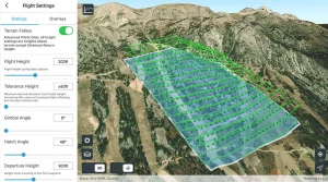 Modelado de pistas de esquí con software avanzado de representación cartográfica con drones